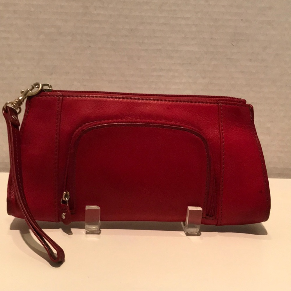 Liz Claiborne Red Leather Wristlet
